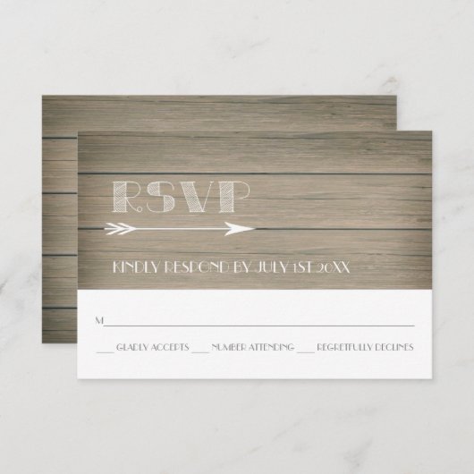 Rustic Whimsy - Carte de réponse RSVP. (Devant / Derrière)