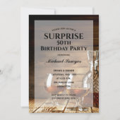 Rustic Whiskey 50th Birthday Party Invitations (Voorkant)