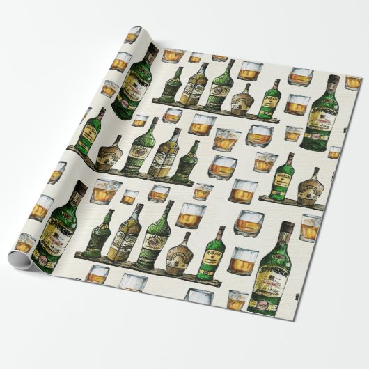 Rustic Whiskey Cadeaupapier (Uitgerold)