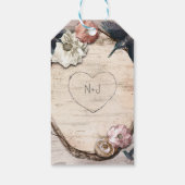 Rustic White Birch Floral & Hummingbird Favor Cadeaulabel (Achterkant)