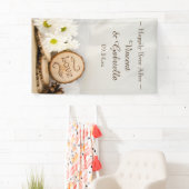 Rustic White Daisies Woodland Wedding Spandoek (Insitu)