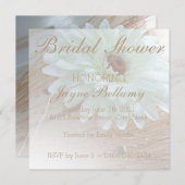 Rustic White Daisy Bridal Shower Invitations Kaart (Voorkant / Achterkant)