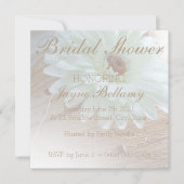 Rustic White Daisy Bridal Shower Invitations Kaart (Voorkant)