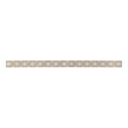 Rustic White Faux Burlap Snowflake Pattern Lint (Voorkant)