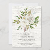 Rustic White Floral Bridal Shower Kaart (Voorkant)