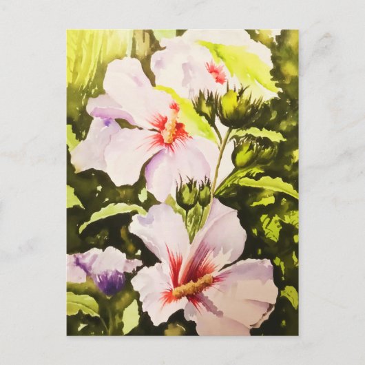 Rustic White Floral Greenery Waterverf Feestdagenkaart (Voorkant)