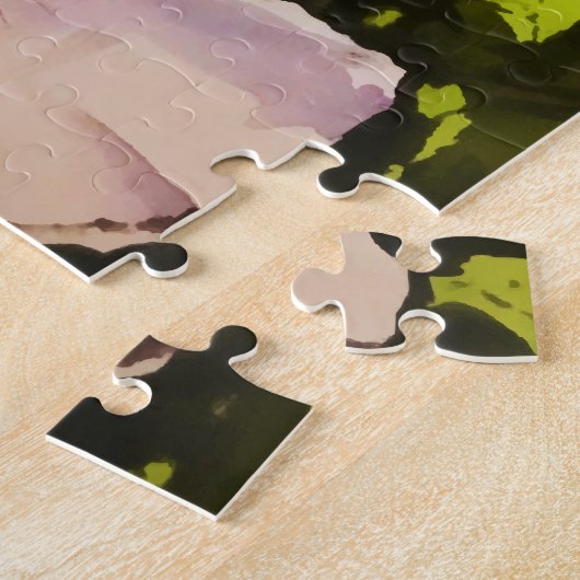 Rustic White Floral Greenery Waterverf Legpuzzel (Zijkant)