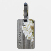 Rustic White Flowers Personalized Bagagelabel (Achterkant verticaal)
