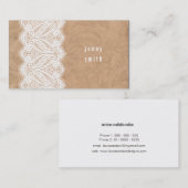 Rustic White Lace Mode Visitekaartjes (Voorkant / Achterkant)