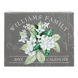 Rustic White Magnolia Floral Custom 2023 Photo Kalender