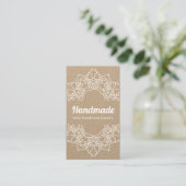 Rustic White Mandala Handmade Boho Chic Visitekaartje (Staand voorkant)