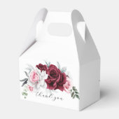 Rustic White Maroon Rose Floral Wedding  Bedankdoosjes (Achterkant)