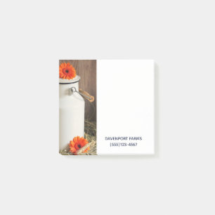 Rustic White Milk Jug met Oranje bloemen Foto Post-it® Notes