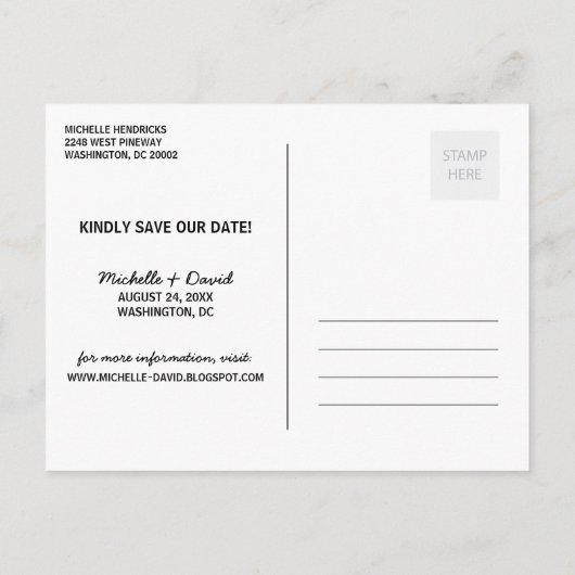 Rustic White Overlay Photo Save the Date Aankondigingskaart (Achterkant)