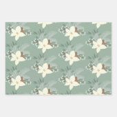 Rustic White Poinsettia en Greenery Inpakpapier Vel (Voorkant)