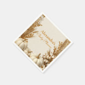 Rustic White Pumpkin Baby shower Servet (Hoek)