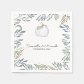 RUSTIC White Pumpkin en Greenery Servet (Voorkant)