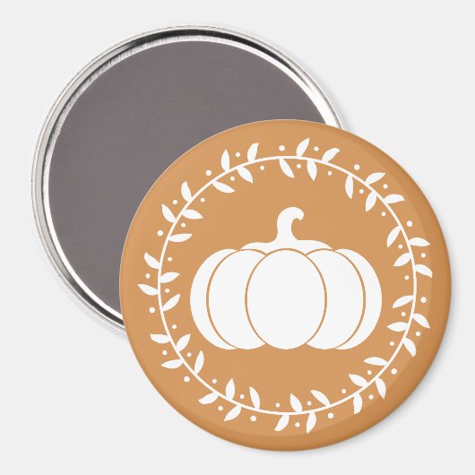 Rustic White Pumpkin en Sinaasappel Magneet (Voorkant / Achterkant)