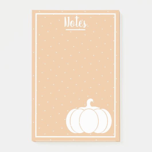 Rustic White Pumpkin & Harvest Oranje Post-it® Notes (Voorkant)