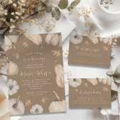 Rustic White Pumpkins Herfst Baby shower Papieren Bordje