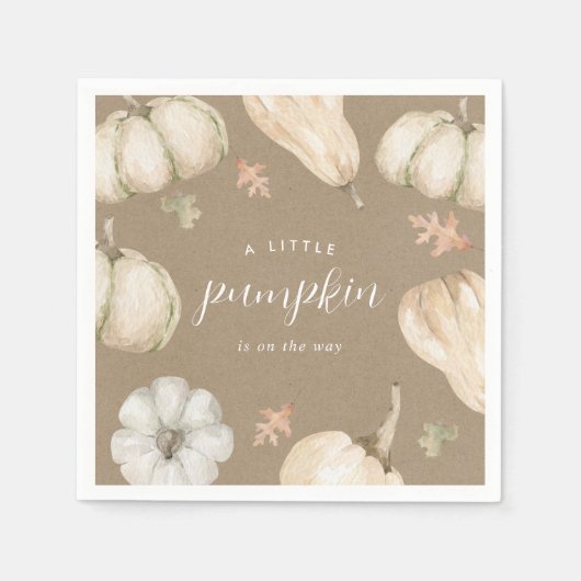 Rustic White Pumpkins Herfst Baby shower Servet (Voorkant)