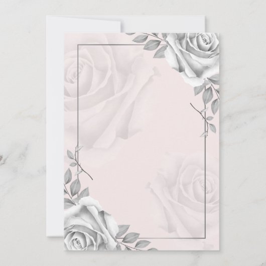 Rustic White Rose Modèle photo Enregistrer la date (Dos)