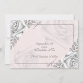 Rustic White Rose Modèle photo Enregistrer la date (Dos)