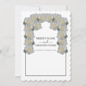 Rustic White Roses Wedding Invitations Kaart (Achterkant)