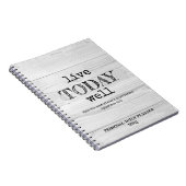 Rustic White Wood LIVE VANDAAG GOED Personal Plann Notitieboek (Rechterzijde)