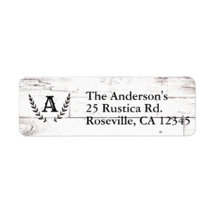 Rustic White Wood Shabby Chic Laurel Wedding Etiket