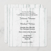 Rustic White Wood Wedding Kaart (Voorkant / Achterkant)