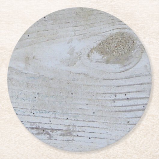 Rustic Whitewashed Board Ronde Kartonnen Onderzetter (Voorkant)