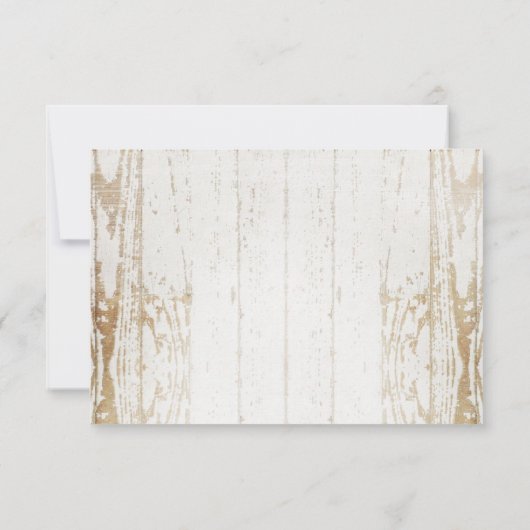 Rustic Whitewood Sunflower Floral Wedding RSVP Kaart (Achterkant)