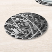 Rustic Wicker Ball Ronde Kartonnen Onderzetter (Gebogen)