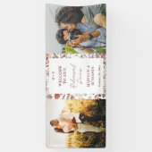 Rustic Widlflowers Photo Rehearsal Dinner Welcome Spandoek (Verticaal)