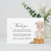 Rustic wild animal sheep cute Thank You Bedankkaart (Staand voorkant)