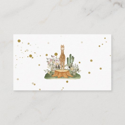 Rustic wild animals alpaca llama Thank You Informatiekaartje (Achterkant)