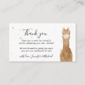 Rustic wild animals alpaca llama Thank You Informatiekaartje (Voorkant)