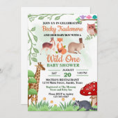 Rustic Wild Animals Baby shower Kaart (Voorkant / Achterkant)