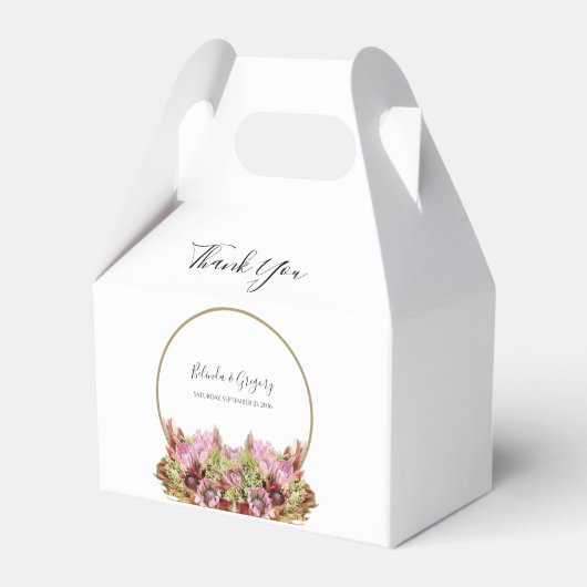 Rustic Wild Flower Bouquet Wedding Bedankdoosjes (Voorkant Zijde)