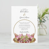 Rustic Wild Flower Bouquet Wedding Invitations Kaart (Staand voorkant)