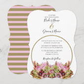 Rustic Wild Flower Bouquet Wedding Invitations Kaart (Voorkant / Achterkant)