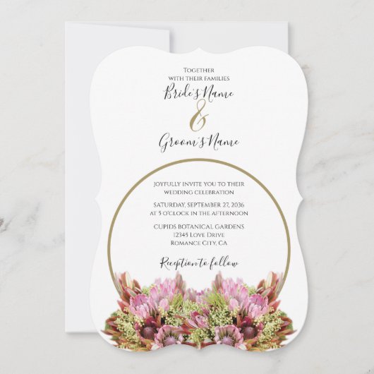 Rustic Wild Flower Bouquet Wedding Invitations Kaart (Voorkant)