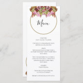 Rustic Wild Flower Bouquet Wedding Menu (Voorkant / Achterkant)