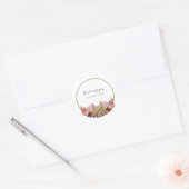 Rustic Wild Flower Bouquet Wedding Ronde Sticker (Envelop)