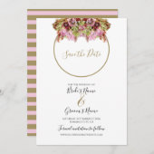 Rustic Wild Flower Bouquet Wedding Save The Date (Voorkant / Achterkant)