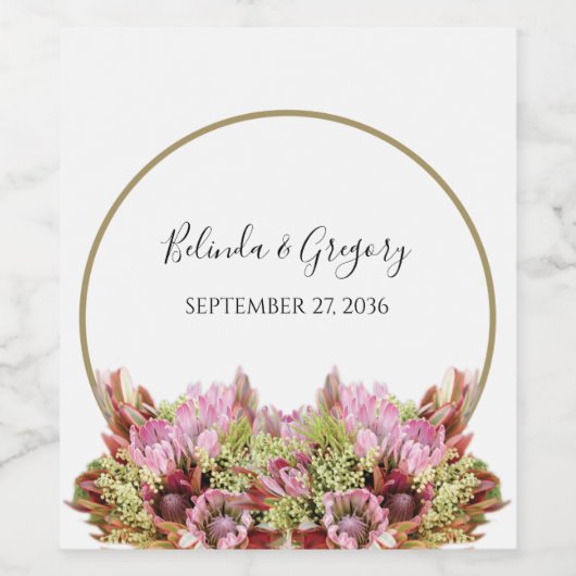 Rustic Wild Flower Bouquet Wedding Wijn Etiket (Enkel label)