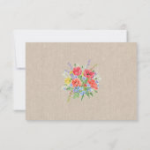 Rustic Wild Flowers Linen Wedding Save the Date (Achterkant)