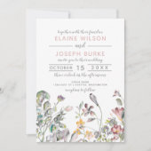 Rustic Wild Flowers Wedding Kaart (Voorkant)