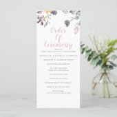 Rustic Wild Flowers Wedding Programma (Staand voorkant)
